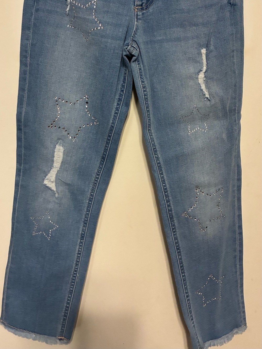 Justice Light Blue Star Stud Skinny Jeans